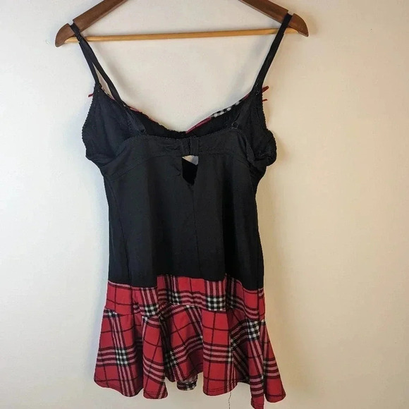 Red Black Tartan Top / Large - Picture 2 of 5